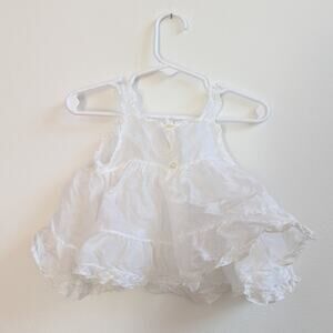 Vtg Feltman Bros. Sheer Dress 0-3m Pinafore Embroidered Dainty